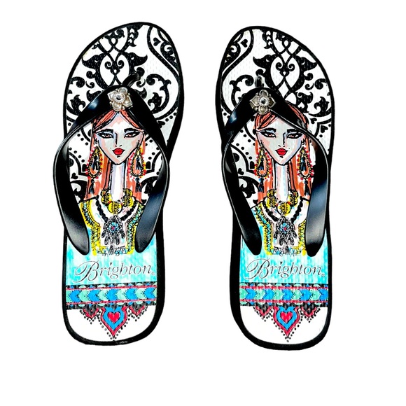 Brighton Shoes - Brighton Wedge Platform Flip Flops Size 7